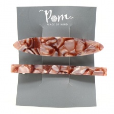 Terracotta Shell Effect Hair Clip Duo by Peace Of Mind